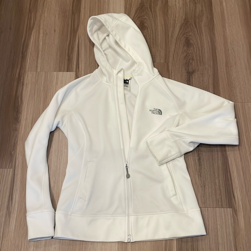 Light north face double zip up hooded jacket